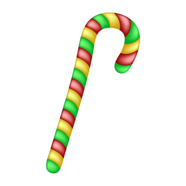 白色背景下的圣诞设计的糖果手杖 — 图库矢量图片