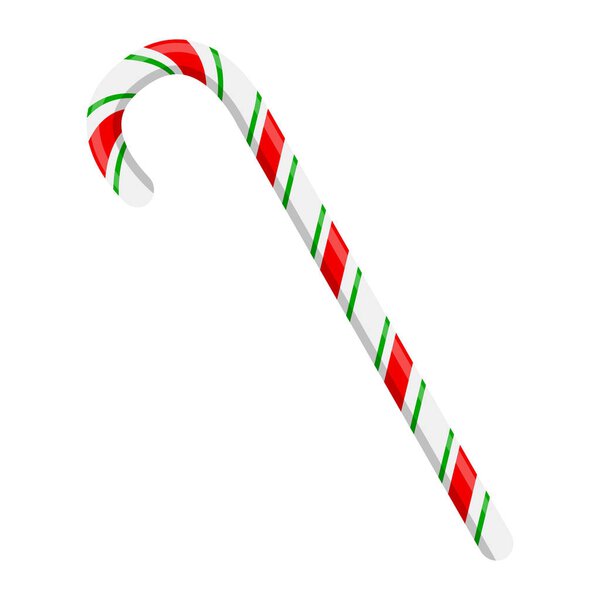 Candy cane for christmas design isolated on white background