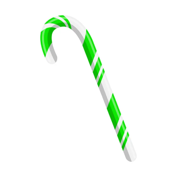 Bastón de caramelo para el diseño de Navidad aislado sobre fondo blanco — Archivo Imágenes Vectoriales
