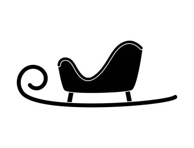 Noel Baba kızağa siluet beyaz b izole Noel tasarımı için