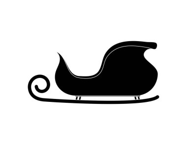 Noel Baba kızağa siluet beyaz b izole Noel tasarımı için