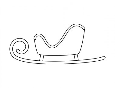 Noel Baba kızağa anahat Noel için tasarım üzerinde izole beyaz arka