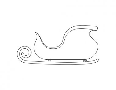 Noel Baba kızağa anahat Noel için tasarım üzerinde izole beyaz arka