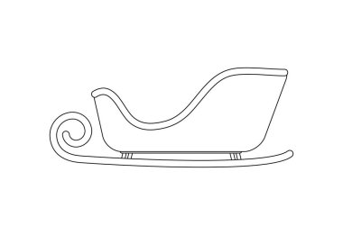 Noel Baba kızağa anahat Noel için tasarım üzerinde izole beyaz arka