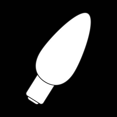 ampul, garland anahat siyah b izole Noel tasarım