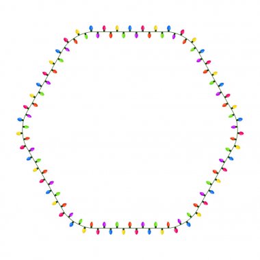 ampul, garland kare kenarlık Noel tasarım w izole