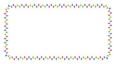 ampul, garland kare kenarlık Noel tasarım w izole