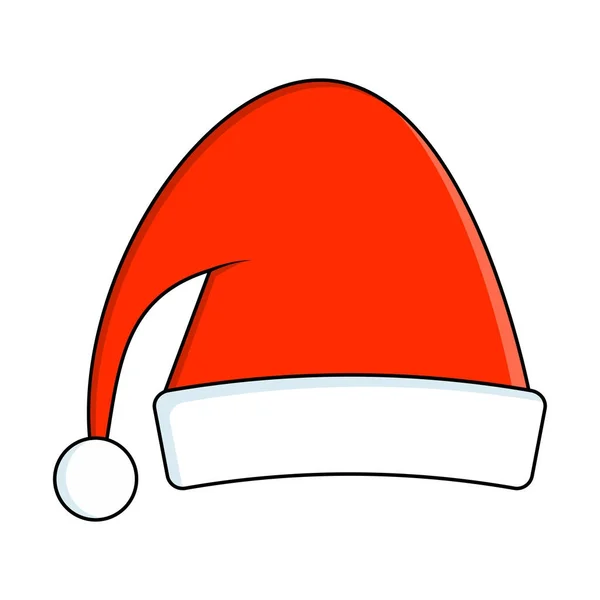 Sombrero de santa para el diseño de Navidad aislado sobre fondo blanco — Vector de stock