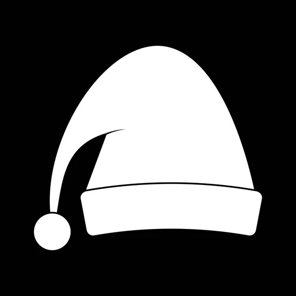 Santa chapeau contour pour la conception de Noël isolé sur noir backgro — Image vectorielle
