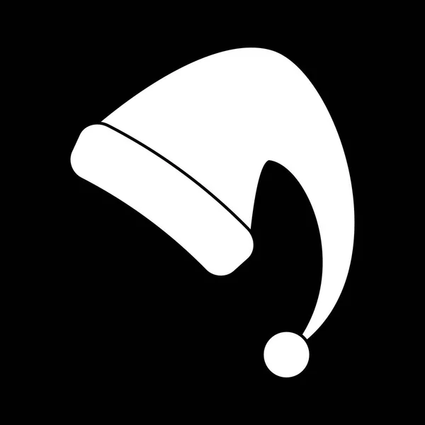 Santa chapeau contour pour la conception de Noël isolé sur noir backgro — Image vectorielle