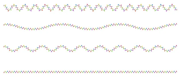 전구, 갈 랜드 문자열 세트 크리스마스 디자인 오순절에 고립 — 스톡 벡터