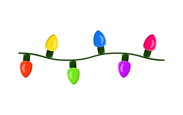 ampul, garland dize Noel tasarım üzerinde beyaz ba izole