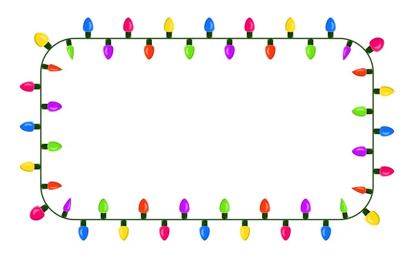 ampul, garland kare kenarlık Noel tasarım w izole