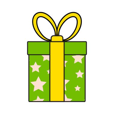 Noel hediyesi basit simge w izole Noel tasarımı için