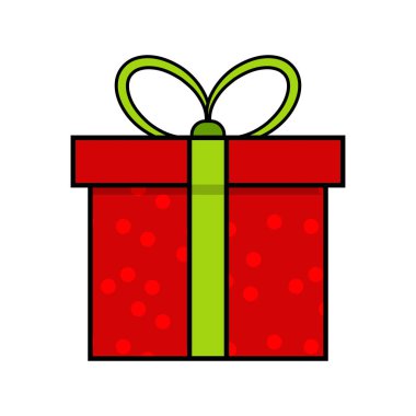 Noel hediyesi basit simge w izole Noel tasarımı için