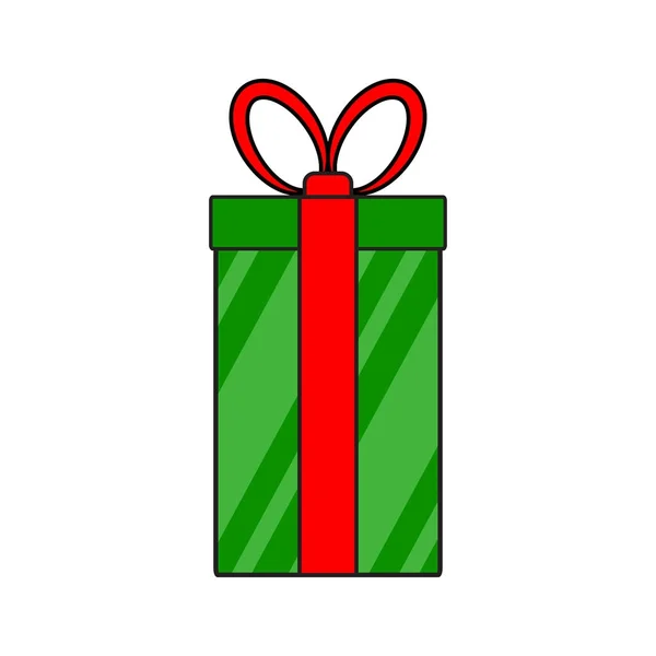 Christmas närvarande enkel ikon för jul design isolerad på w — Stock vektor