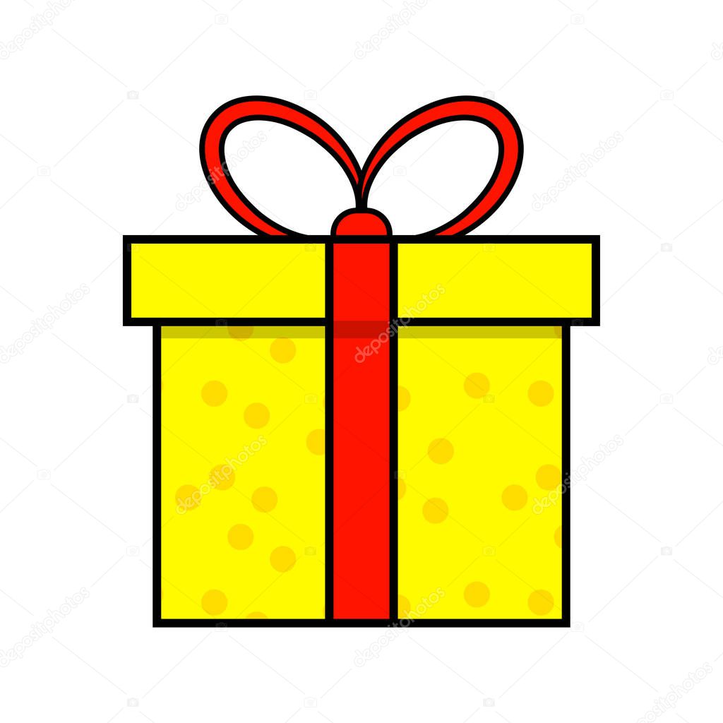 Christmas present simple icon for christmas design isolated on white backgroun