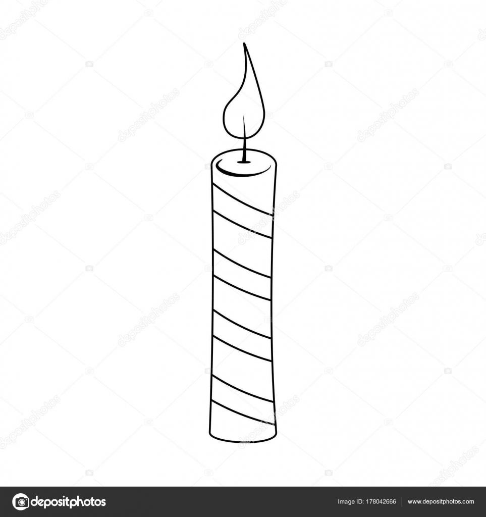 Christmas Candle Outline For Christmas Design Isolated On White Stock Vector Image By C Newelle
