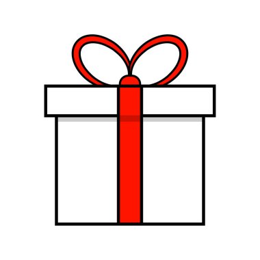 Noel hediyesi basit simge w izole Noel tasarımı için