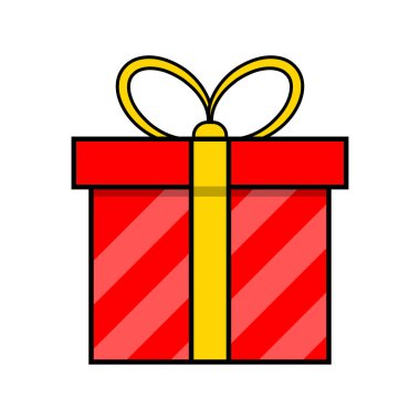 Noel hediyesi basit simge w izole Noel tasarımı için