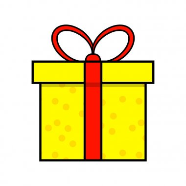 Noel hediyesi basit simge w izole Noel tasarımı için