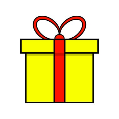 Noel hediyesi basit simge w izole Noel tasarımı için