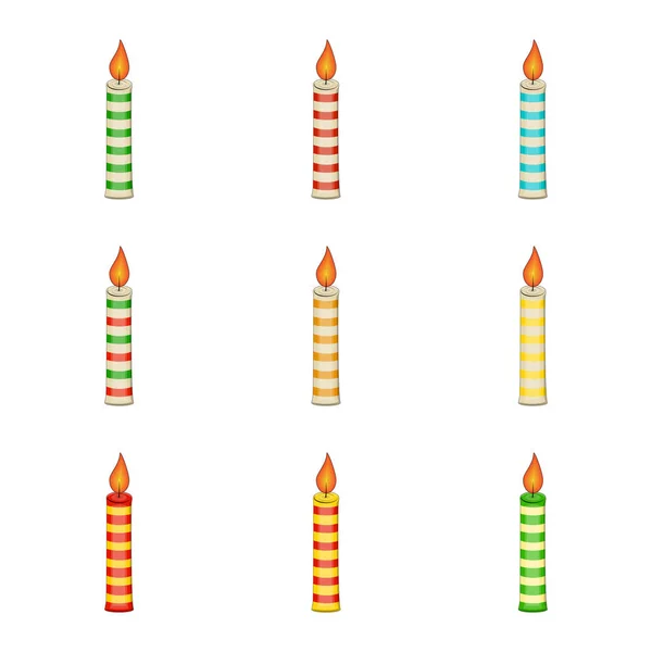Conjunto de velas de Navidad para el diseño de Navidad aislado en bac blanco — Vector de stock