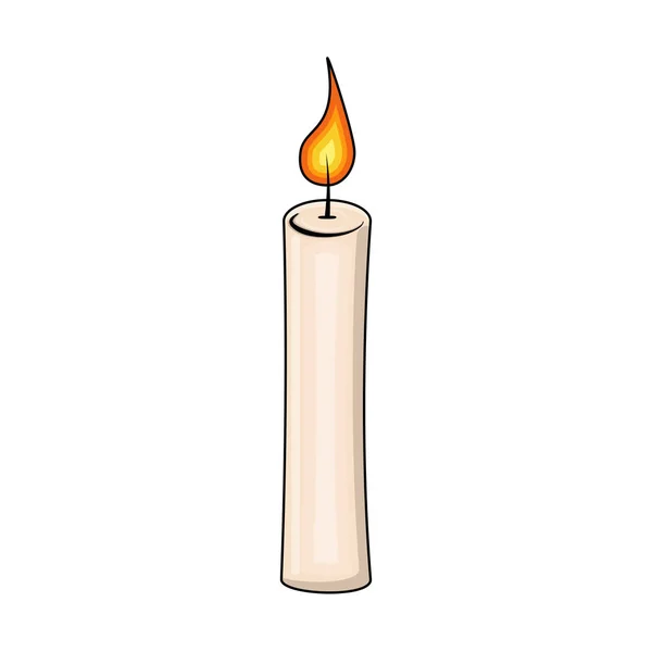 Candle tecknad för jul design isolerad på vit bakgrund — Stock vektor