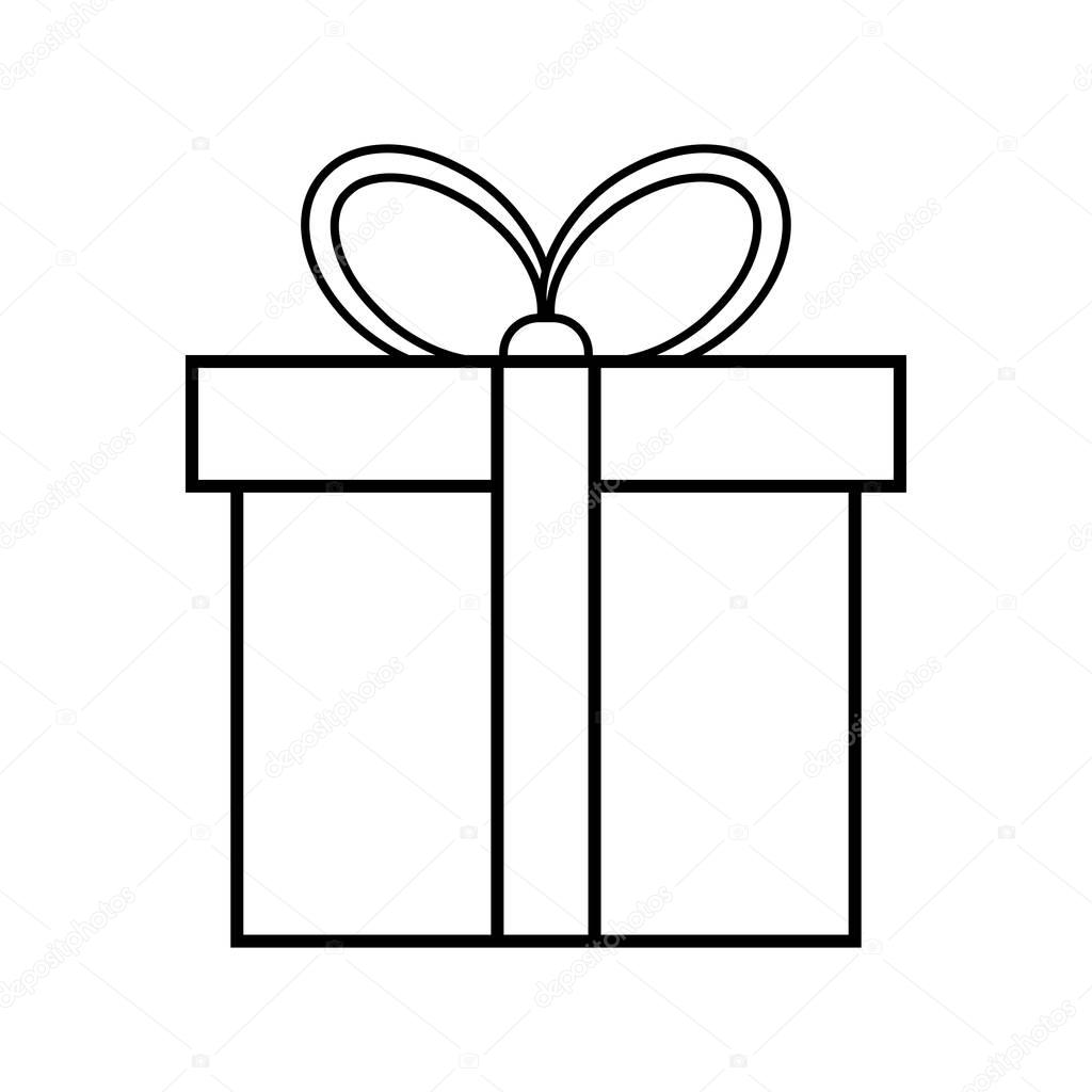 christmas present simple icon for christmas design isolated on w
