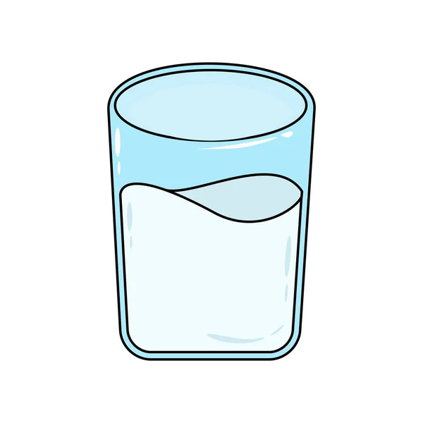 Vaso de dibujos animados de leche aislado sobre fondo blanco — Archivo Imágenes Vectoriales