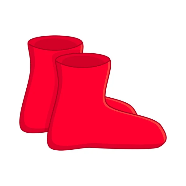 Bottes en caoutchouc, bande dessinée simples bottes en gomme rouge isolé sur le dos blanc — Image vectorielle