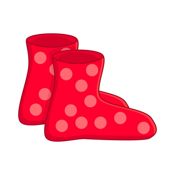 Rubber boots, cartoon dotted red gumboots isolated on white back — Stock Vector