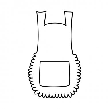 Önlük, çizgi film karakteri beyaz arka planda izole edilmiş.