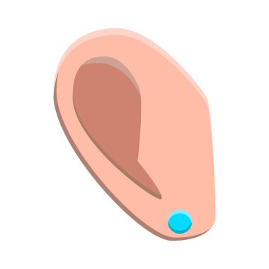  kadın kulak çizgi film illüstrasyon izole beyaz arka plan üzerinde