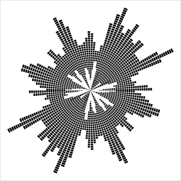 Ecualizador redondo, símbolo de onda sonora aislado sobre fondo blanco — Archivo Imágenes Vectoriales