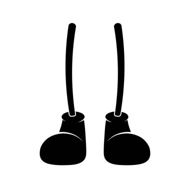 çizgi film, çizgi roman bacaklar siluet beyaz arka plan üzerinde izole