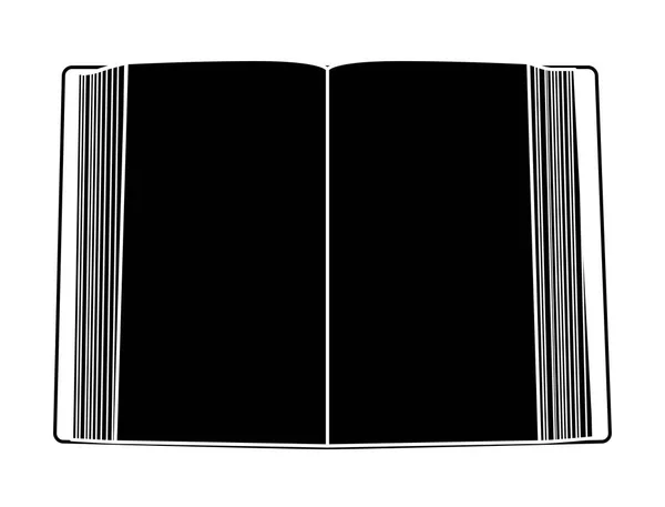 Silhueta livro aberto isolado no fundo branco — Vetor de Stock