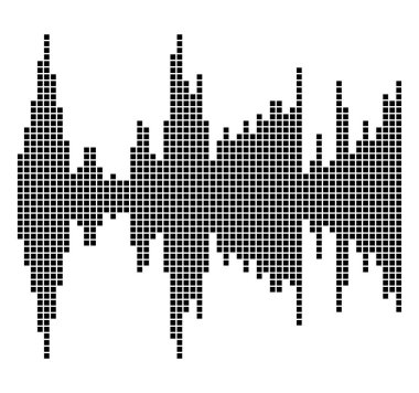 Siyah kare ses müzik dalga ekolayzer siluet tarih izole 