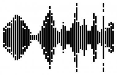 siyah çizgili ekolayzer ses müzik dalga üzerinde beyaz backg izole