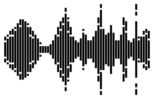 Černé pruhované ekvalizéru zvuku hudební vlnu izolovaných na bílém pozadí — Stockový vektor