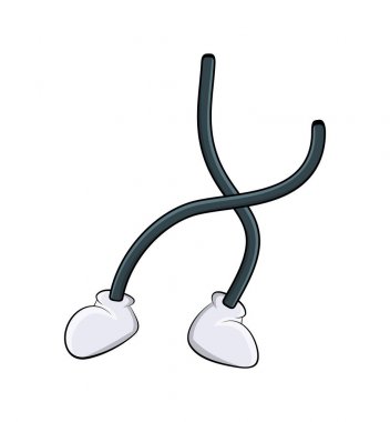 Beyaz arka plan üzerinde izole karışık çizgi film bacaklar