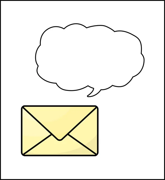 Envelope with speech bubble isolated on white background — Stock Vector