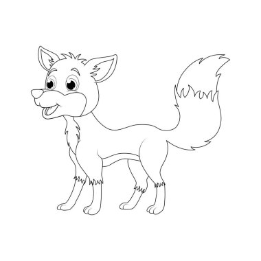 Beyaz arka plan üzerinde izole karikatür fox anahat