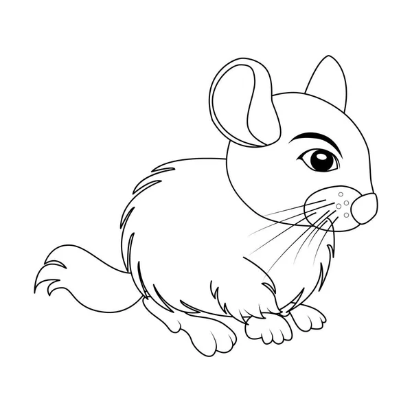 Dibujos animados chinchilla contorno roedor aislado sobre fondo blanco — Archivo Imágenes Vectoriales