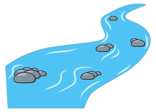 Çizgi film brook, beyaz arka plan üzerinde izole Nehri