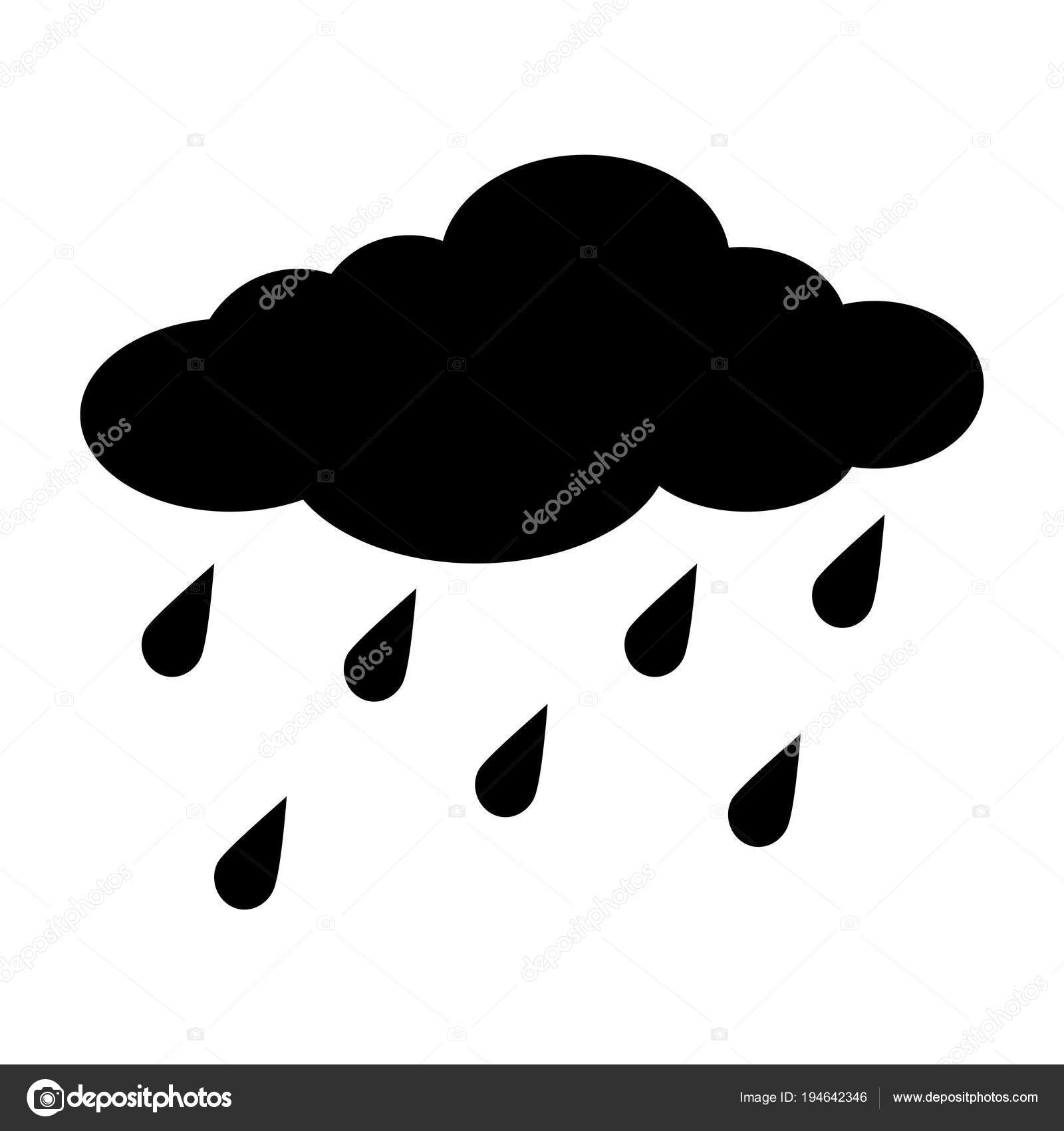 Clipart Raindrops Black And White Cartoon Cloud With Rain