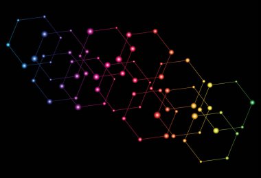 Altıgen noktalar arka plan, soyut molekül duvar kağıdı bağlı