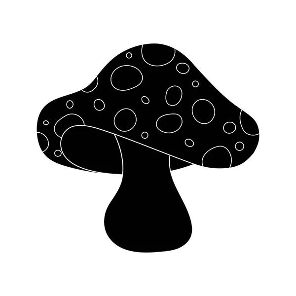 Fumetto toadstool silhouette isolato su sfondo bianco — Vettoriale Stock