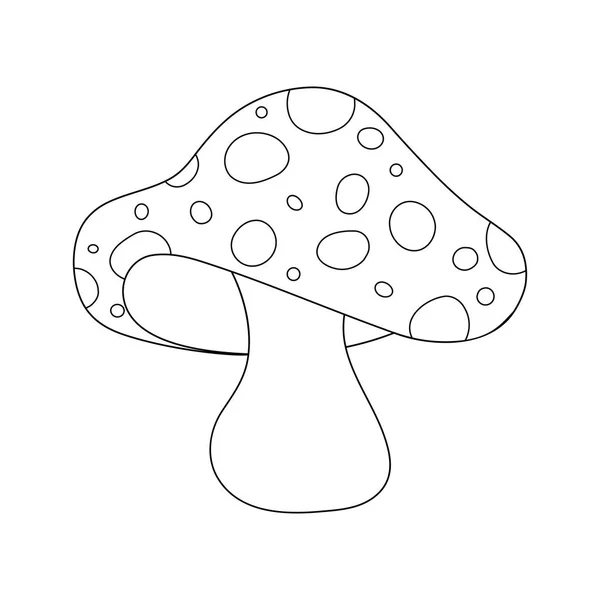 Cartoon  toadstool outline isolated on white background — Stock Vector