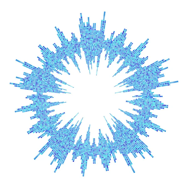 Круглый эквалайзер, звуковая волна изолированы на белом фоне — стоковый вектор